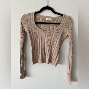 Hollister Taupe Knit Sweater